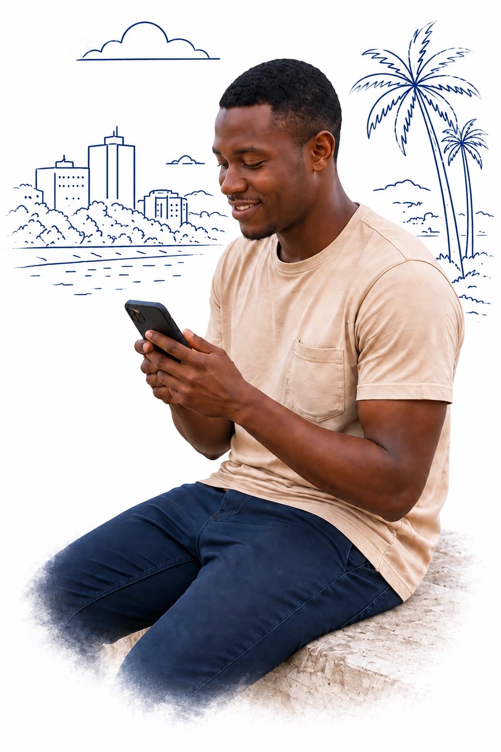 L’acheteur consulte le produit sur son téléphone.